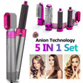 5 In 1 Hair Styling Tool Blow Dryer Brush, Curler & Straightener Comb Kit