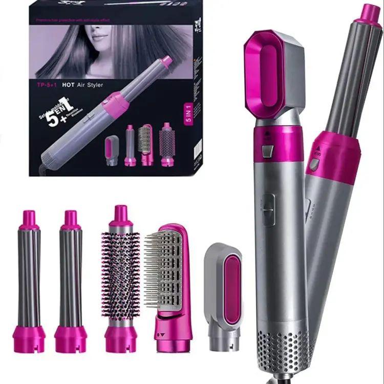 5 In 1 Hair Styling Tool Blow Dryer Brush, Curler & Straightener Comb Kit