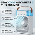 Mini Portable AC Cooler Fan USB Mist Humidifier With LED Light