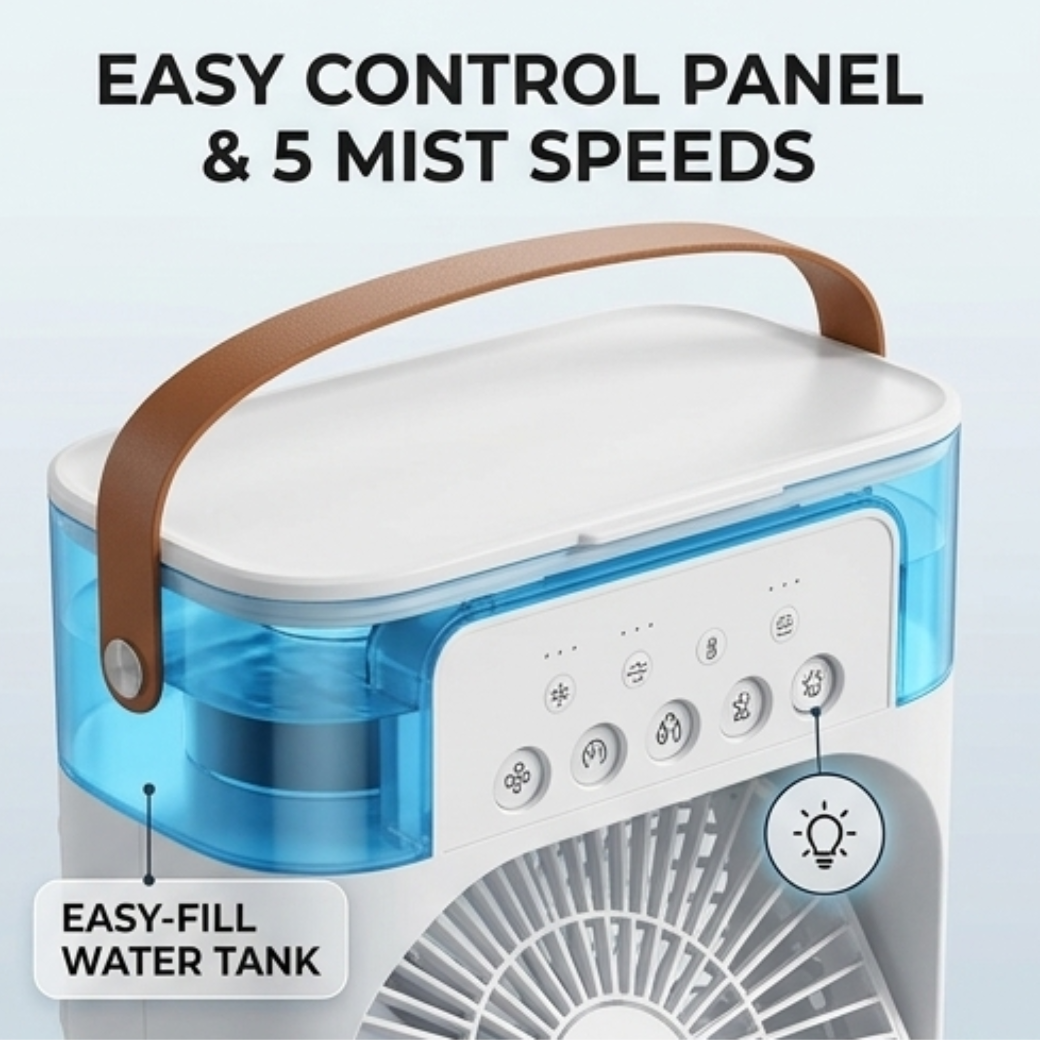 Mini Portable AC Cooler Fan USB Mist Humidifier With LED Light