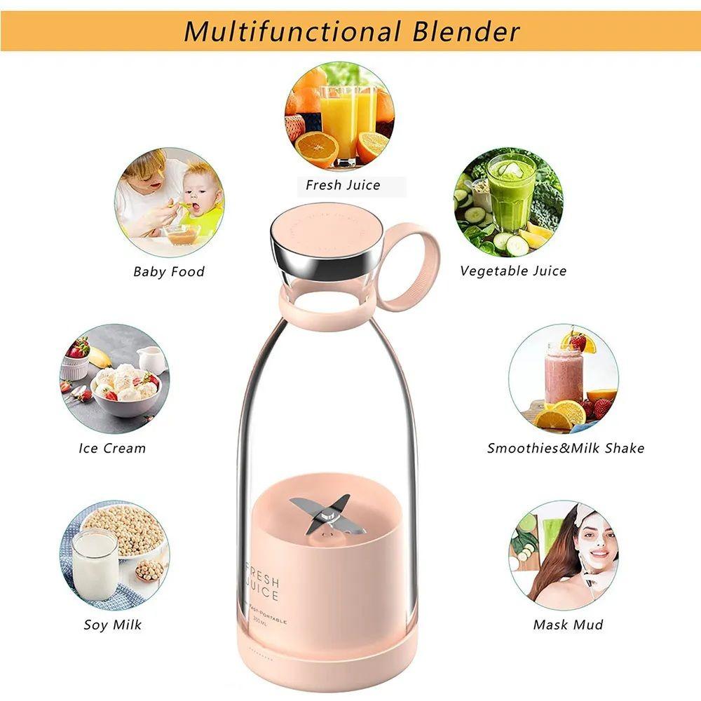 Portable Electric Juicer Blender Bottle USB Rechargeable Smoothie Maker 380ML