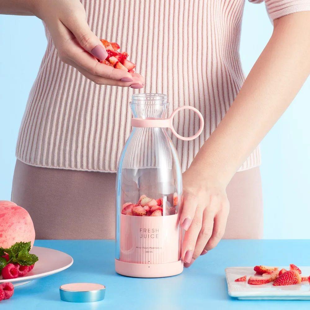 Portable Electric Juicer Blender Bottle USB Rechargeable Smoothie Maker 380ML