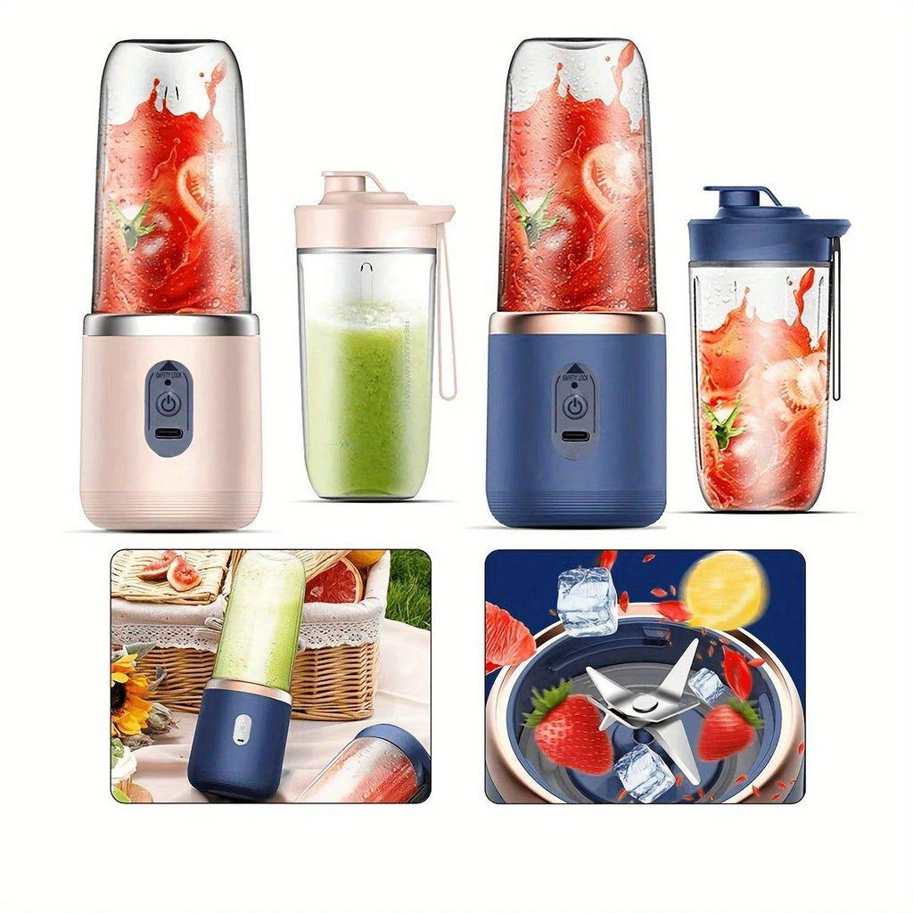 Rechargeable Mini Juicer Blender 2 In 1 Hexa Blade Portable Smoothie Maker
