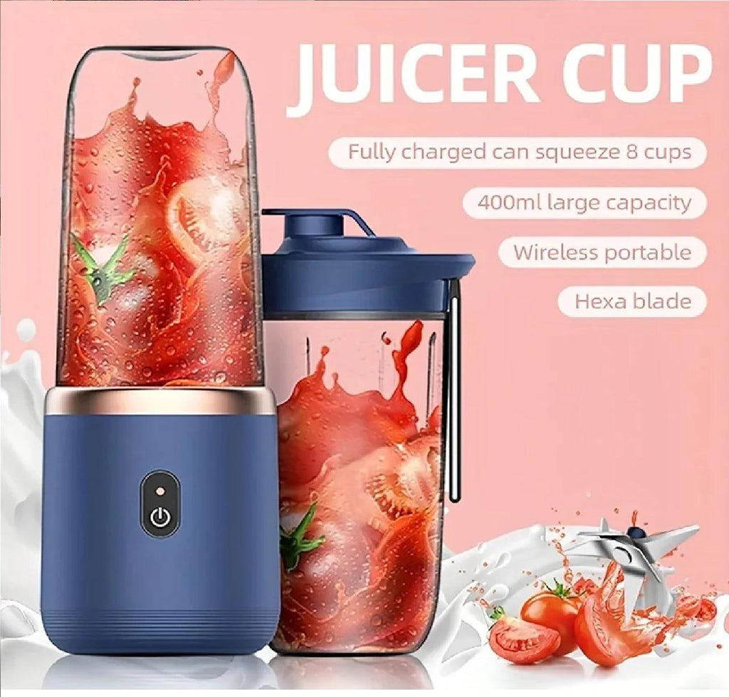 Rechargeable Mini Juicer Blender 2 In 1 Hexa Blade Portable Smoothie Maker