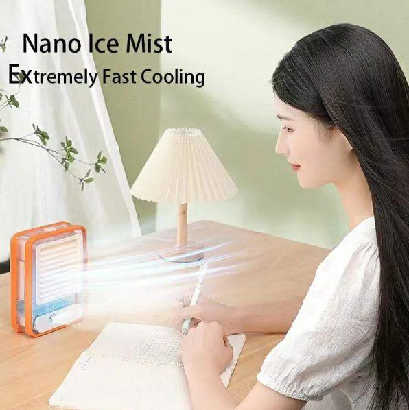 Rechargeable Mini Air Cooler Fan Portable Humidifier Desktop AC With Type C Charging