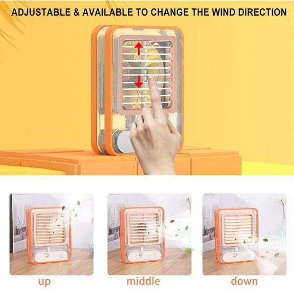 Rechargeable Mini Air Cooler Fan Portable Humidifier Desktop AC With Type C Charging