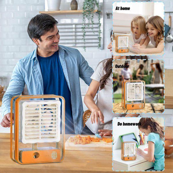 Rechargeable Mini Air Cooler Fan Portable Humidifier Desktop AC With Type C Charging