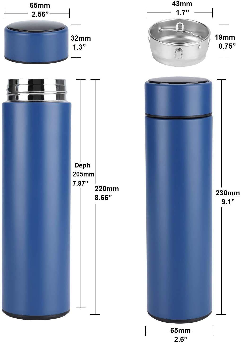LED Digital Temperature Water Bottle Smart Vacuum Insulated Thermos Flask